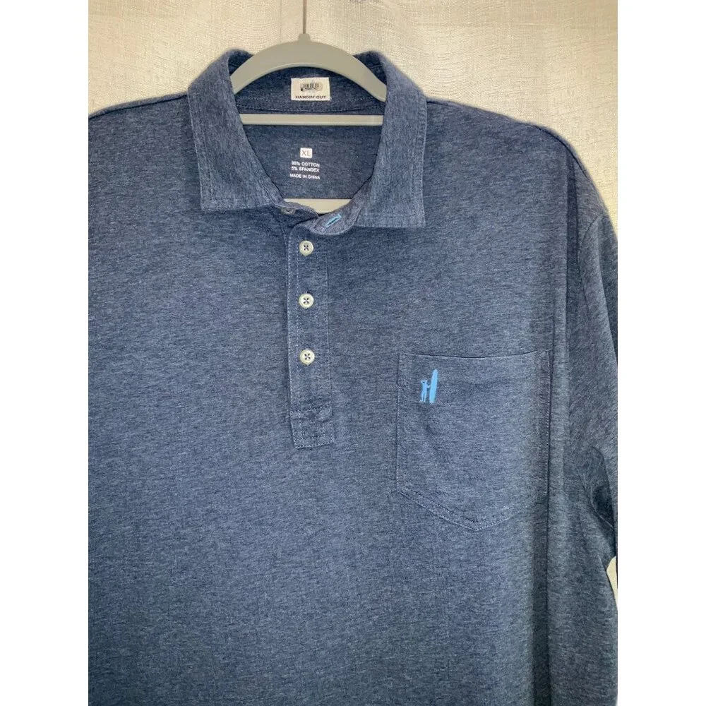 Johnnie-O Hangin Out Blue Short Sleeve Polo Shirt Mens Size XL